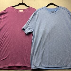 Tommy Bahama IslandZone Reversible Shirt 2XL 2 Lot Blue and Purple